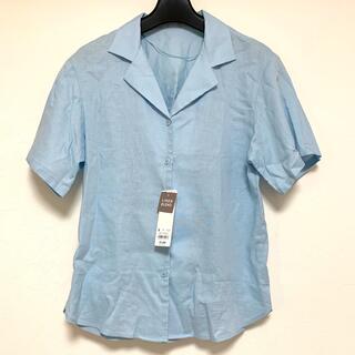 ジーユー(GU)のリネンブレンドオープンカラーシャツ(シャツ/ブラウス(半袖/袖なし))