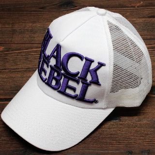 帽子 cap 男女兼用 BLACK REBEL ブラックレーベル 白×パープル(キャップ)