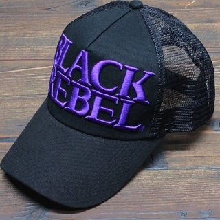 帽子 cap 男女兼用 BLACK REBEL ブラックレーベル 黒×パープル(キャップ)