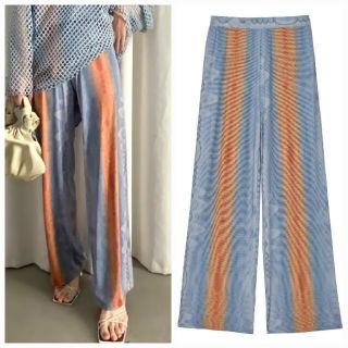 アメリヴィンテージ(Ameri VINTAGE)のAmeriVINTAGE　MEDI WAVE PATTERN CUT PANTS(カジュアルパンツ)