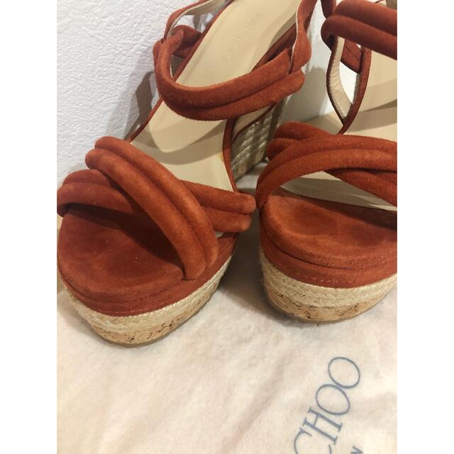 Jimmy Choo ジミーチュウ☆ウエッジソール サンダル オレンジ - サンダル