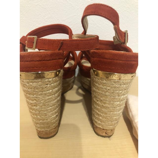 Jimmy Choo ジミーチュウ☆ウエッジソール サンダル オレンジ - サンダル