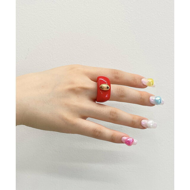 bonjour records(ボンジュールレコーズ)の【グリーン（30）】【F】【La Manso】ROUNDED RECTANGLE RING レディースのアクセサリー(リング(指輪))の商品写真