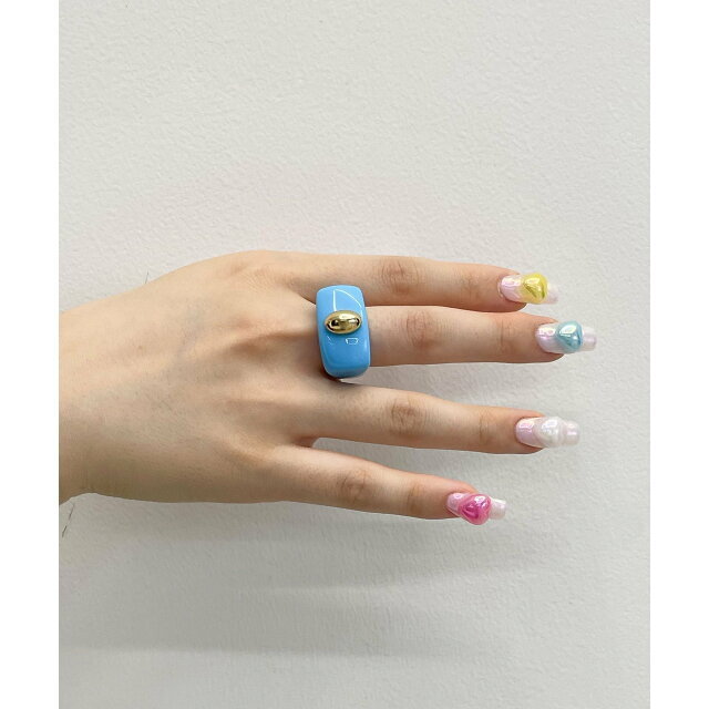 bonjour records(ボンジュールレコーズ)の【グリーン（30）】【F】【La Manso】ROUNDED RECTANGLE RING レディースのアクセサリー(リング(指輪))の商品写真