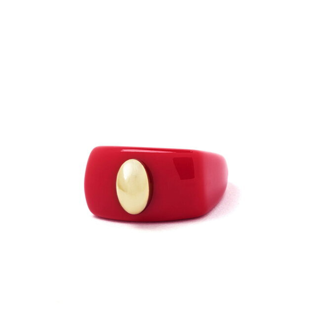 bonjour records(ボンジュールレコーズ)の【レッド（60）】【F】【La Manso】ROUNDED RECTANGLE RING レディースのアクセサリー(リング(指輪))の商品写真