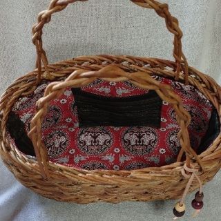 あけび籠 カゴバッグ 内布チャーム付きの通販 by ヤマネコ's shop|ラクマ