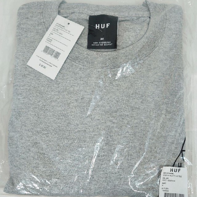 HUF ハフ　トップス　ロンT 長袖　長袖Tシャツ　Tシャツ　グレー　M