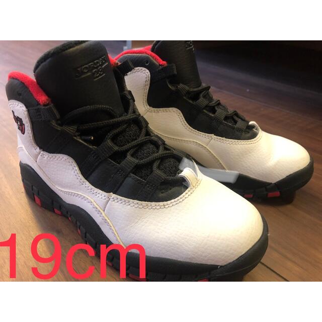 NIKE(ナイキ)のキッズ 19cm AIR JORDAN 10 ダブルニッケル ジョーダン キッズ/ベビー/マタニティのキッズ靴/シューズ(15cm~)(スニーカー)の商品写真