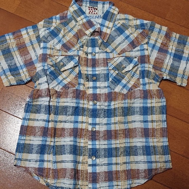 LITTLE BEAR CLUB(リトルベアークラブ)のsize100＊チェックシャツ 茶 キッズ/ベビー/マタニティのキッズ服男の子用(90cm~)(ブラウス)の商品写真