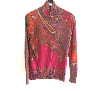 エトロ ETROペイズリー柄 シースルー シアー半袖トップス サイズL相当 黒 ETRO - ETRO(エトロ) 長袖セーター サイズ44 L -の通販 by