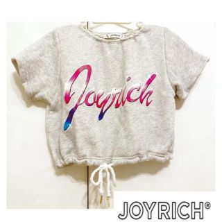 ジョイリッチ(JOYRICH)のjoyrich 半袖トレーナー　ショート丈　グレー　ロゴプリント　S(Tシャツ(半袖/袖なし))