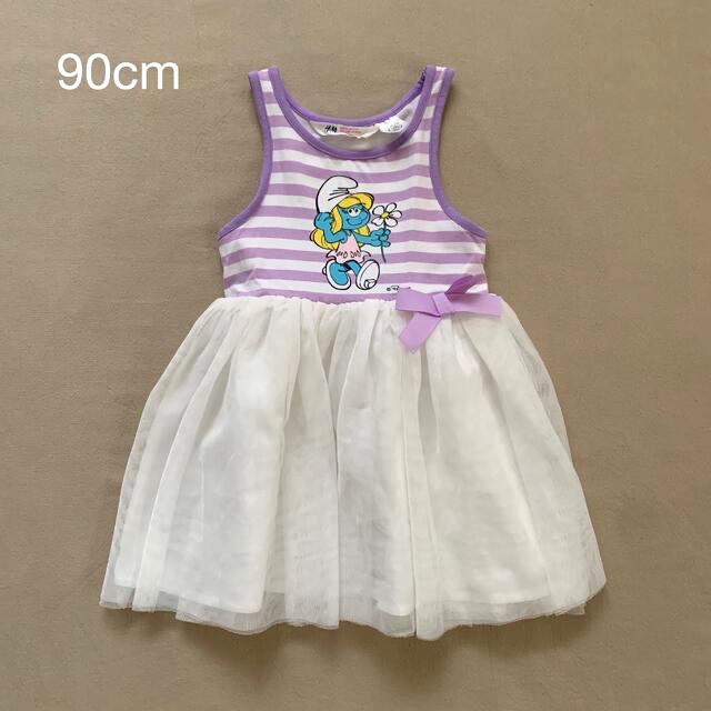 H&M(エイチアンドエム)のH&M スマーフ チュールスカート ワンピース 90cm キッズ/ベビー/マタニティのキッズ服女の子用(90cm~)(ワンピース)の商品写真