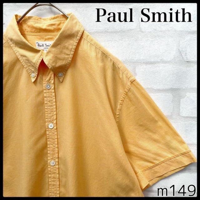 【美品】Paul Smith ポールスミス 半袖 チェック BDシャツ イエロー