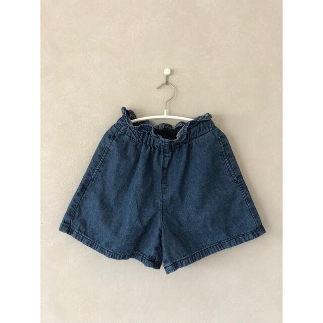 GU(ジーユー)のジーユー　女の子　ショートパンツ　キュロット　130 デニム キッズ/ベビー/マタニティのキッズ服女の子用(90cm~)(パンツ/スパッツ)の商品写真