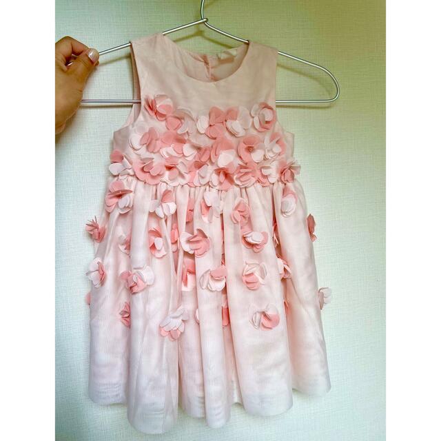 H&M - h&m チュール　フラワー　ピンク　ドレス