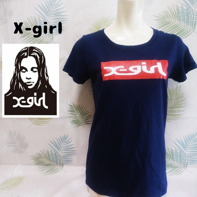 X-girl(エックスガール)のX-girl ボックス ロゴ 半袖 tシャツ トップス レディースのトップス(Tシャツ(半袖/袖なし))の商品写真