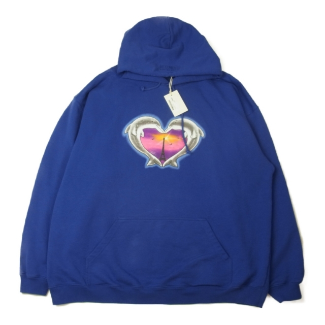 VETEMENTS ヴェトモン パーカー Dolphins Heart Logo Hoodie ドルフィン ハート ロゴ パーカー ブルー系 L【新古品】【未使用】