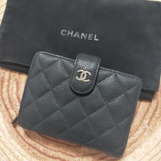 シャネル(CHANEL)のCHANEL　シャネル　キャビアスキン財布　黒(財布)