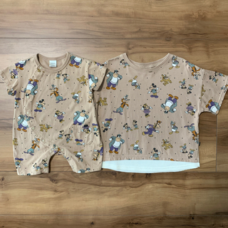 フタフタ(futafuta)のフタフタ　ディズニー　Tシャツ&ロンパース 2枚セット(Tシャツ/カットソー)