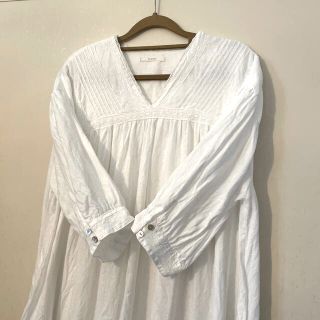 【美品】真っ白な✨麻100%✨ワンピース(ロングワンピース/マキシワンピース)