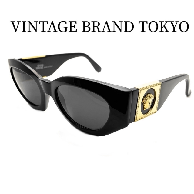 Gianni Versace ジャンニ・ヴェルサーチ サングラス メドゥーサ ウェリントン 眼鏡 420/C プラスチック    ブラック 黒 レディース【品】約15mmテンプル