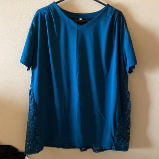 美品・3Lバックレースチュニック♡ブルーグリーン♡(チュニック)