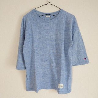 チャンピオン(Champion)のChampion 五分丈 カットソー スカイブルー Uネック インナー(Tシャツ/カットソー(七分/長袖))