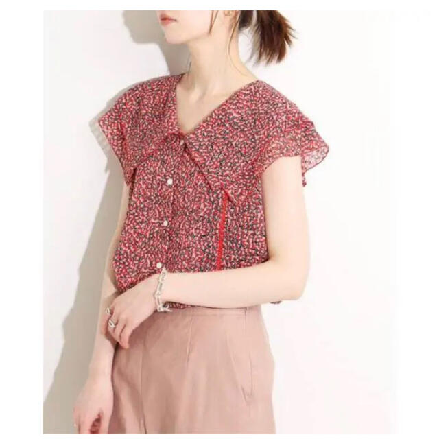 【新品未使用・タグ付】IENA LA BOUCLE 楊柳フリルブラウス
