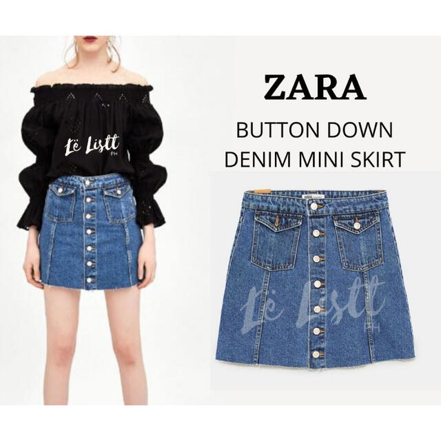 ZARA(ザラ)のZARA ショート 台形 デニム ミニスカート おしゃれ 韓国 カジュアル 人気 レディースのスカート(ミニスカート)の商品写真