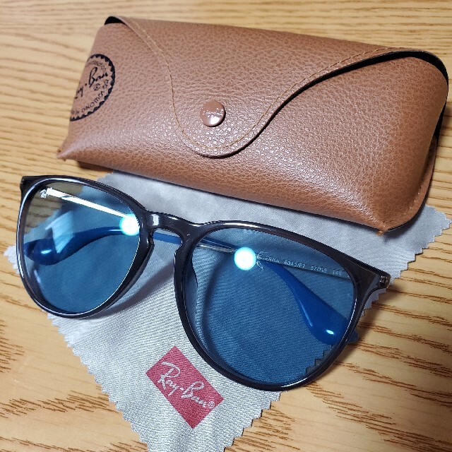 Ray-Ban(レイバン)のRay-Ban レイバン サングラス ブルー ゴールド ケース付き メンズのファッション小物(サングラス/メガネ)の商品写真