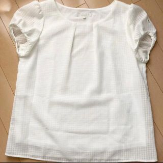 プロポーションボディドレッシング(PROPORTION BODY DRESSING)の★美品★PBD★パフスリーブフラワー刺繍付きブラウス(シャツ/ブラウス(半袖/袖なし))