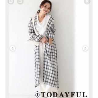 トゥデイフル(TODAYFUL)のTODAYFUL■Check Rough Gown(カーディガン)