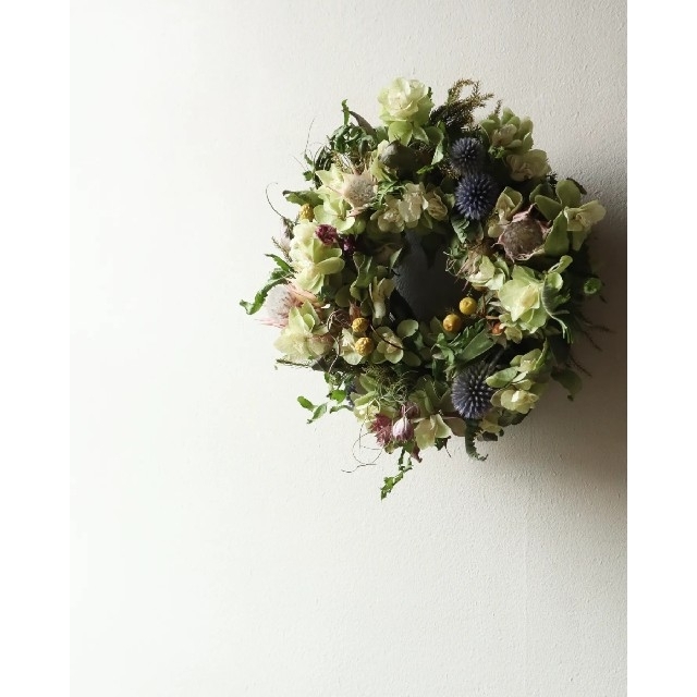 夏花wreath　夏のアンティークなドライフラワーリース　ナツイロ　夏から秋へ