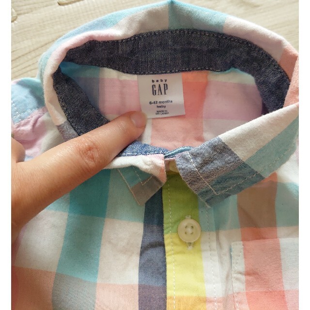 babyGAP(ベビーギャップ)のgap チェック 半袖 ロンパース キッズ/ベビー/マタニティのベビー服(~85cm)(ロンパース)の商品写真