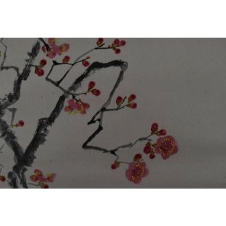 真作植中直斎/梅花寿帯鳥図/掛軸宝船の通販 by 掛軸✩宝船