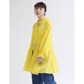 ドットアンドストライプスチャイルドウーマン(Dot&Stripes CHILDWOMAN)のsa様専用⭐︎チャイルドウーマン　60ラミーローンリボンあきチュニック丈ブラウス(チュニック)