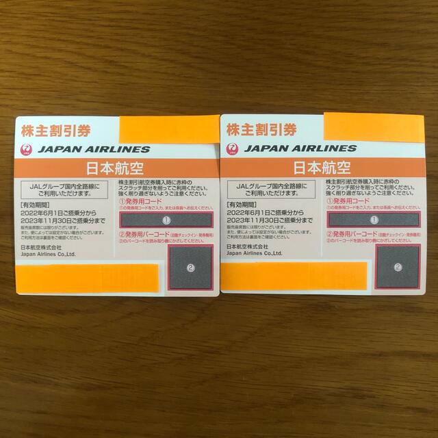 JAL株主割引券2枚優待券/割引券