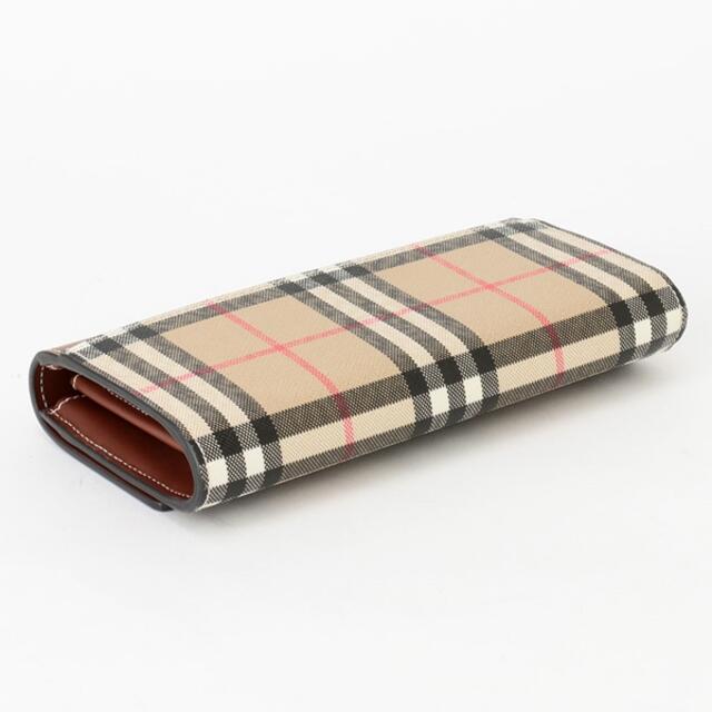 BURBERRY(バーバリー)のバーバリー 長財布 ロングウォレット ハルトン ビンテージチェックレザー コンチネンタル 美品 ゴールド金具 ブラウン レディース BURBERRY 8049256 レディースのファッション小物(財布)の商品写真