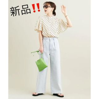 ビューティアンドユースユナイテッドアローズ(BEAUTY&YOUTH UNITED ARROWS)の新品‼️タグ付き　BEAUTY&YOUTH ドットフレアスリーブブラウス(シャツ/ブラウス(半袖/袖なし))