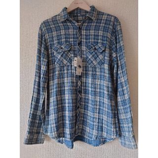 アベイル(Avail)の【新品・タグ付き】アベイル インディゴ チェックシャツ ヘムシャツ(Tシャツ/カットソー(七分/長袖))