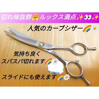 切れ味抜群カーブシザー美容師スライドOKプロ用はさみトリミング