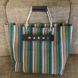 マルニ(Marni)のMARNI マルニ トートバッグ ストライプ フラワーカフェ グリーン(トートバッグ)