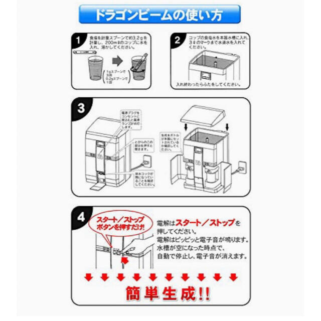 ドラゴンビーム　強酸性水生成器 dragon beam 次亜塩素酸水