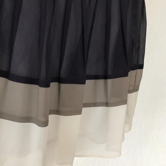 パープル系　シフォンスカート レディースのスカート(ひざ丈スカート)の商品写真