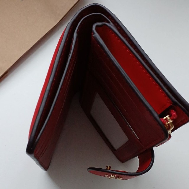 新品未使用 COACH コーチ二つ折り財布 キルティングレザー レッド