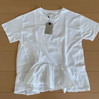 ザラキッズ(ZARA KIDS)の新品タグ付ZARAザラ♡異素材フリルTシャツ(Tシャツ/カットソー)