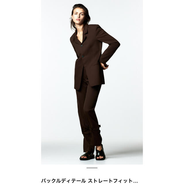 【新品】ZARA♦︎バックルベルト付きストレートパンツ♦︎ブラウン | フリマアプリ ラクマ