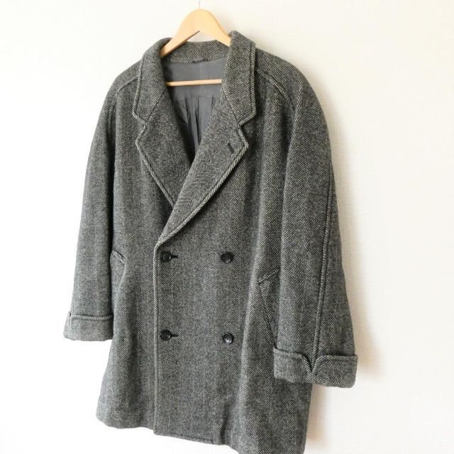 美品 クリスチャンディオール ヘリンボーン ツイード ダブルチェスター