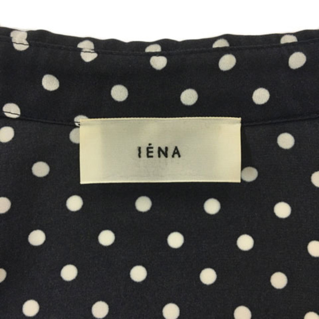 IENA - イエナ シャツ ブラウス スタンダード 水玉 ドット 長袖 紺 白 ...