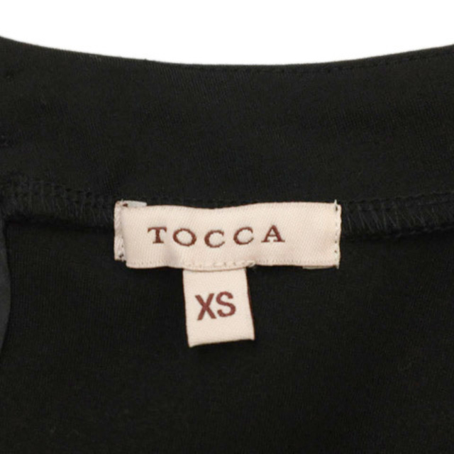 TOCCA(トッカ)のトッカ カットソー プルオーバー クルーネック ビジュー 無地 半袖 XS 黒 レディースのトップス(カットソー(半袖/袖なし))の商品写真